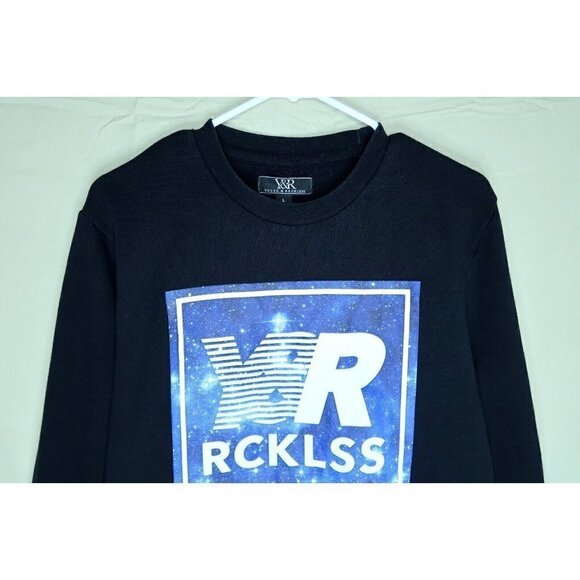 Y&R RCKLSS Young & Reckless Sweatshirt Black Long Sleeves Logo Men's Size Large - Picture 3 of 14